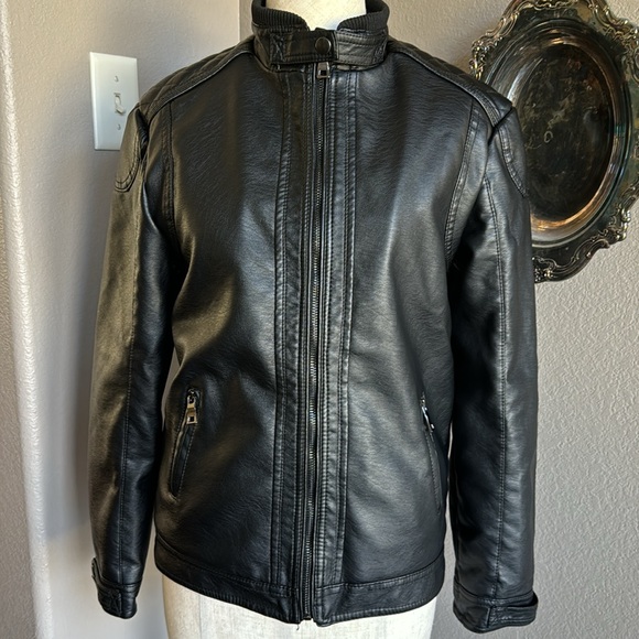 Unisex Faux Leather Jacket - Picture 3 of 6